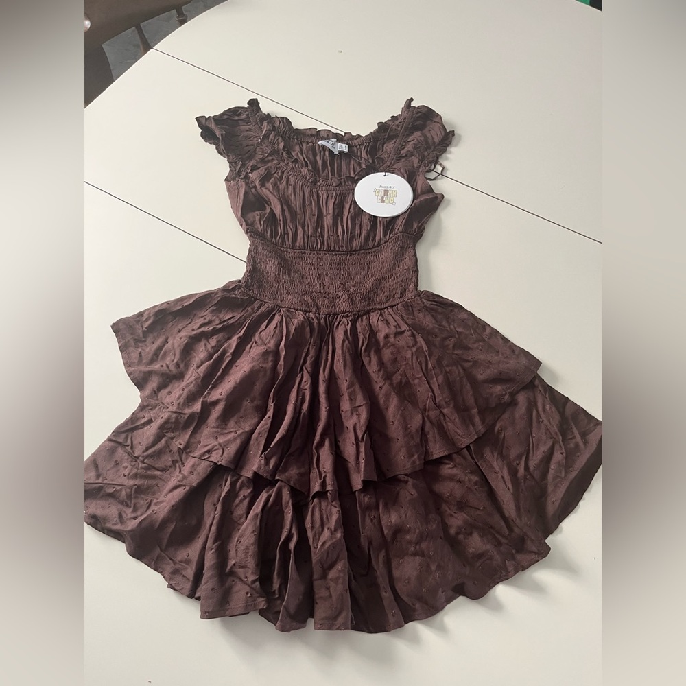 Princess Polly Brown Ruffled Mini Dress